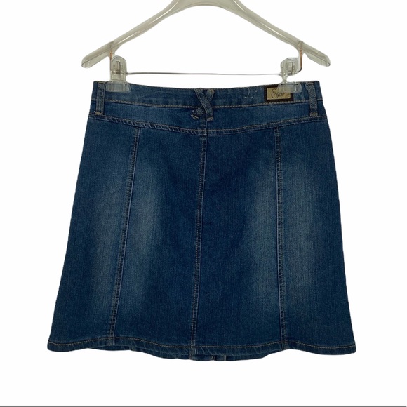 Earl Jean Button Front Denim Mini Skirt Size 6 - Picture 2 of 5